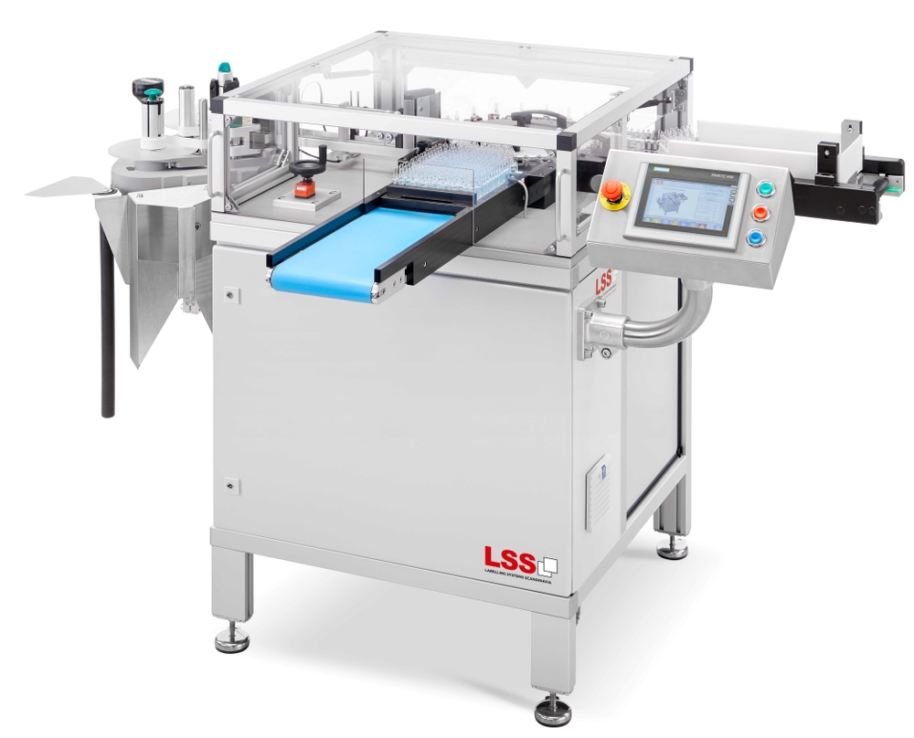Compact Labelling machine for automatic labelling of vials, ampoules, bottles and eydrop bottle