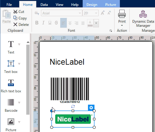 Label design printing software